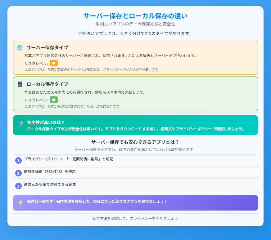 サーバー保存の違い